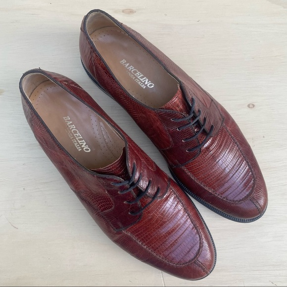 Barcelino genuine lizard oxford lace up dress shoes, hand made in Spain 11.5 M - Picture 2 of 12